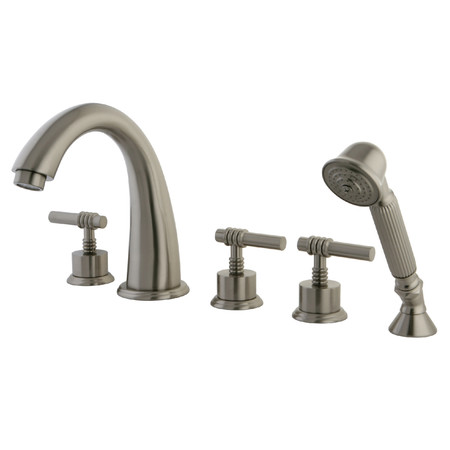 KINGSTON BRASS Roman Tub Faucet, Brushed Nickel, Deck Mount KS23685ML