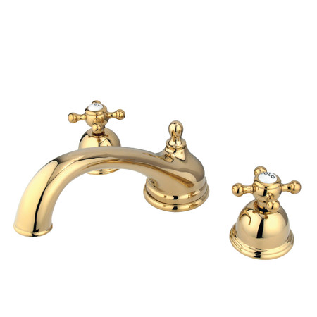 KINGSTON BRASS Roman Tub Faucet, Polished Brass, Deck Mount KS3352BX