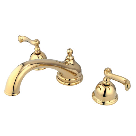 KINGSTON BRASS Roman Tub Faucet, Polished Brass, Deck Mount KS3352FL