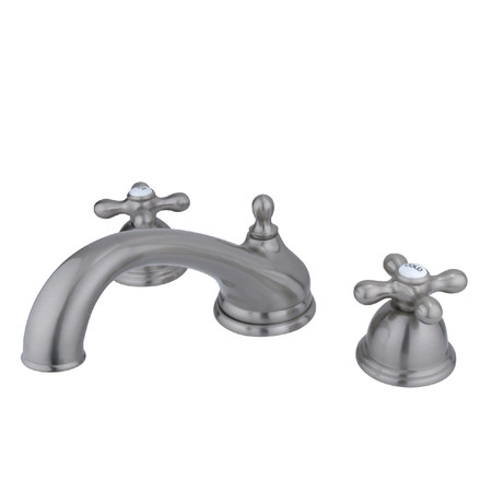 KINGSTON BRASS Roman Tub Faucet, Brushed Nickel, Deck Mount KS3358AX