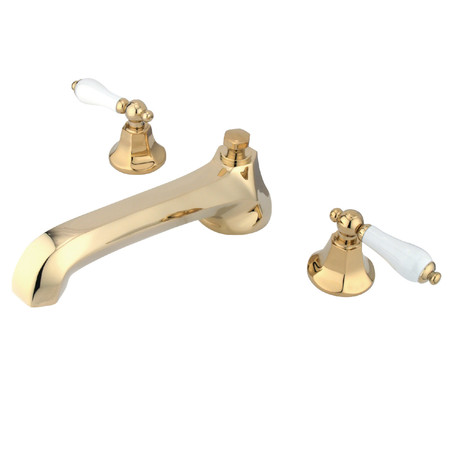 KINGSTON BRASS Roman Tub Faucet, Polished Brass, Deck Mount KS4302PL