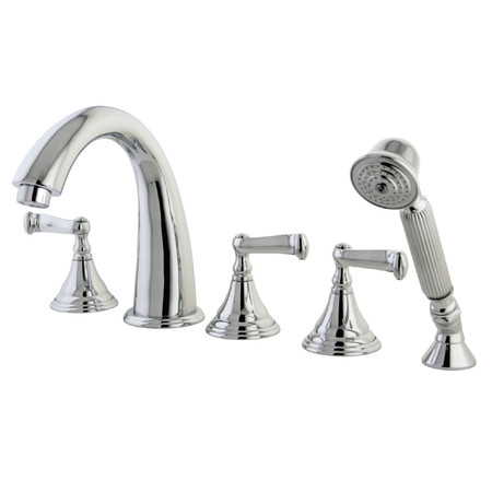 KINGSTON BRASS Roman Tub Faucet, Polished Chrome, Deck Mount KS53615FL