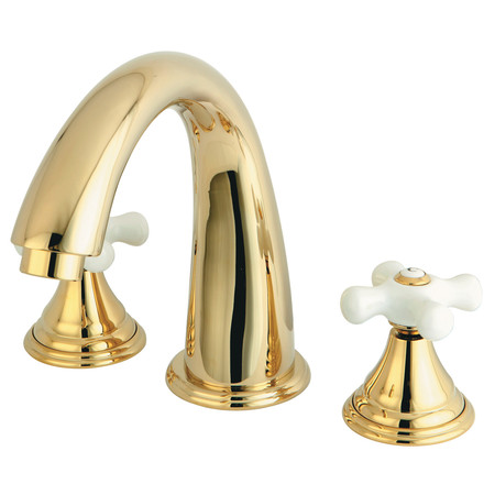 KINGSTON BRASS Roman Tub Faucet, Polished Brass, Deck Mount KS5362PX