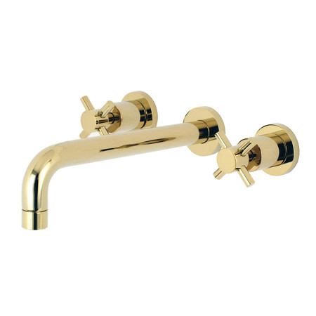 KINGSTON BRASS Roman Tub Faucet, Polished Brass, Wall Mount KS8022DX