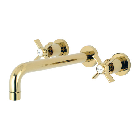 KINGSTON BRASS Roman Tub Faucet, Polished Brass, Wall Mount KS8022ZX