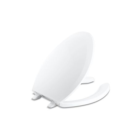 KOHLER Lustra Elongated Toilet Seat With An, Plastic, White 4650-A-0