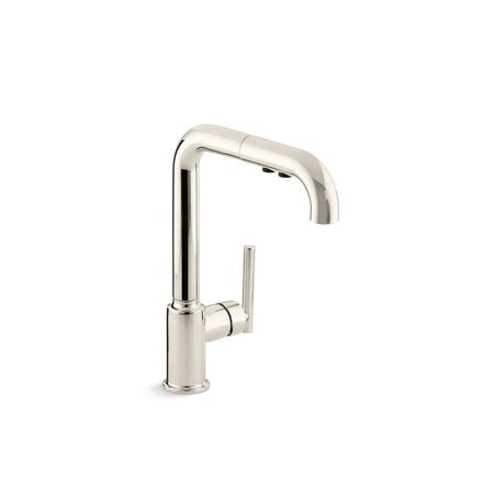 KOHLER 0 in Mount, 1 Hole Purist Primary Pullout Kitchen Faucet 7505-SN