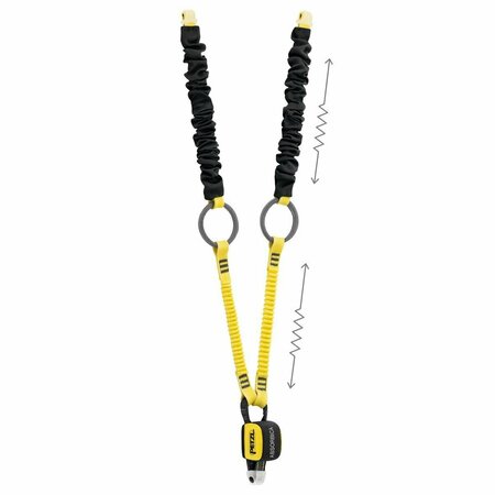 PETZL Double Lanyard w/Tie Back Rings, 150 cm L015AB00