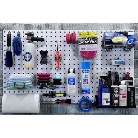 Triton Products (2) 24 In. W x 42-1/2 In. H White Epoxy 18-Gauge Steel Square Hole Pegboards Mounting Hardware LB2-W