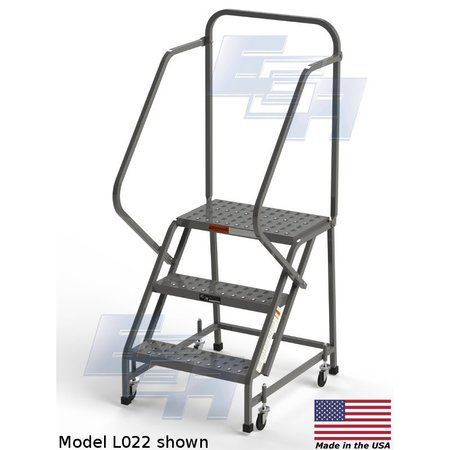 Ega Products 66" H Industrial Rolling Ladder (Square Tube), 3 Steps L022