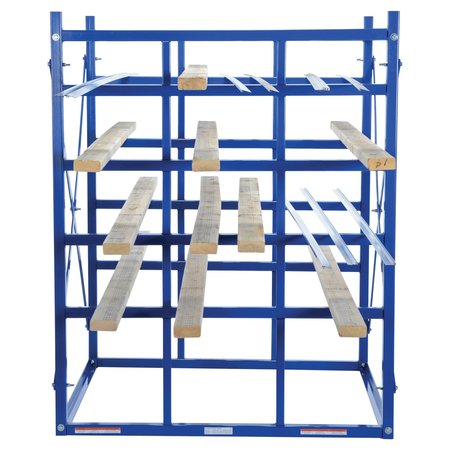 Vestil Starter Horizontal Bar Storage Rack, 48 in D, 48 in W, 15 Shelves, Blue LBPH-77