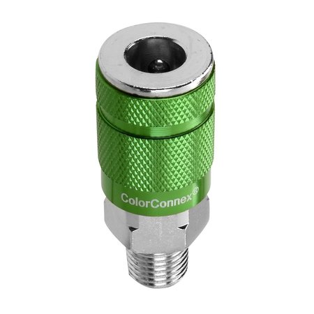 LEGACY ColorConnex  B, 1/4" Green Coupler, 1/4", 1/4" npt Air Inlet, Industrial A71420B