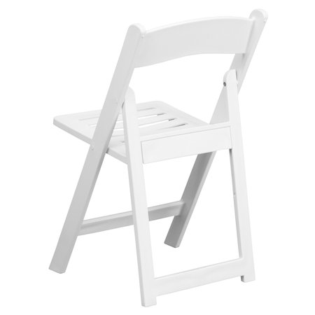 Flash Furniture Resin Folding Chair w/Slatted Seat, Wht LE-L-1-WH-SLAT-GG