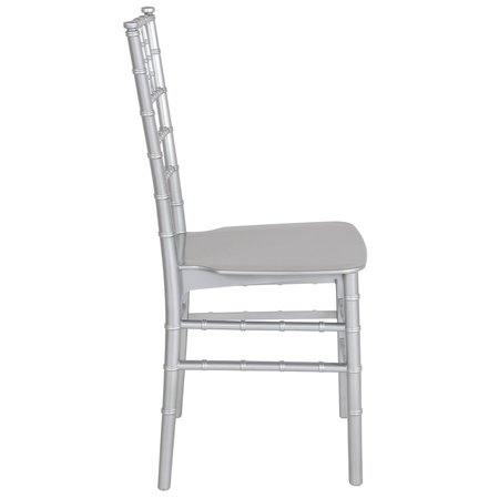 Flash Furniture Chiavari Chair, 18-3/4"L35"H, HerculesSeries LE-SILVER-M-GG