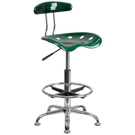 Flash Furniture Tractor Seat w/Chrome Frame, Green LF-215-GREEN-GG