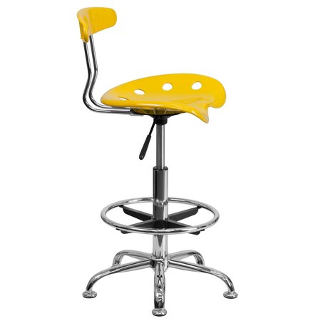 Flash Furniture Tractor Stool w/Back, Orange/Yellow LF-215-YELLOW-GG