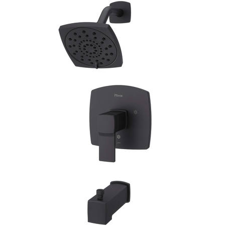 PFISTER Single Handle 3 Hole Deckard Tub/Shower Trim Kit, Matte Blac, Matte Black LG89-8DAB