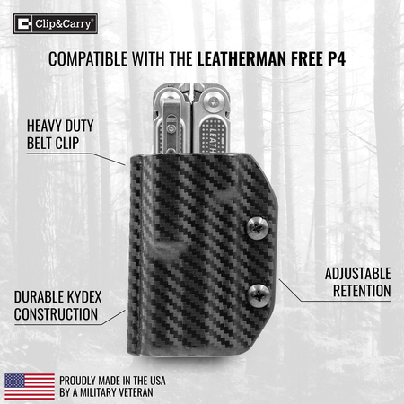 Clip & Carry Kydex Sheath for the Leatherman Free P4, LP4-CF-ORNG LP4-CF-ORNG