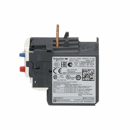 Schneider Electric Ovrload Relay, 12 to 18A, 3P, Class 10,690V LRD21