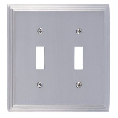 BRASS ACCENTS Classic Steps Double Switch, Number of Gangs: 2 Satin Nickel Finish M02-S2530-619