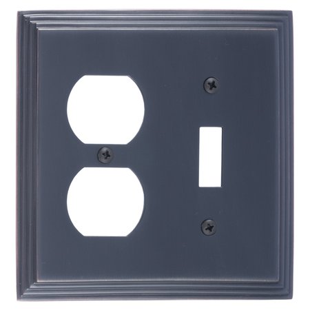 BRASS ACCENTS Classic Steps Double - 1 Switch/1 Outlet, Number of Gangs: 2 Venetian Bronze Finish M02-S2540-613VB