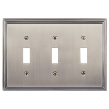 BRASS ACCENTS Classic Steps Triple Switch, Number of Gangs: 3 Antique Brass Finish M02-S2550-609