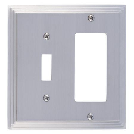 BRASS ACCENTS Classic Steps Double - 1 Switch/1 GFCI, Number of Gangs: 2 Satin Nickel Finish M02-S2571-619