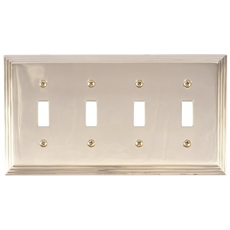 BRASS ACCENTS Classic Steps Quad Switch, Number of Gangs: 4 Polished Brass Finish M02-S2591-605
