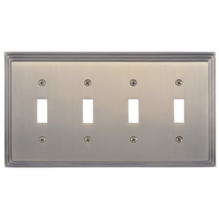 BRASS ACCENTS Classic Steps Quad Switch, Number of Gangs: 4 Antique Brass Finish M02-S2591-609