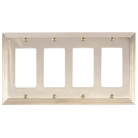 BRASS ACCENTS Classic Steps Quad GFCI, Number of Gangs: 4 Polished Brass Finish M02-S2592-605