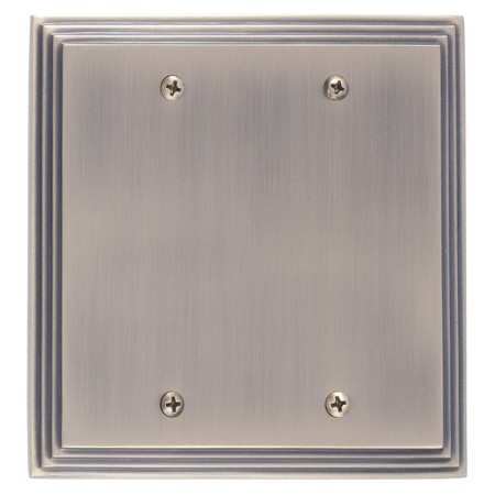 BRASS ACCENTS Classic Steps Double Blank, Number of Gangs: 2 Antique Brass Finish M02-S25XX-609