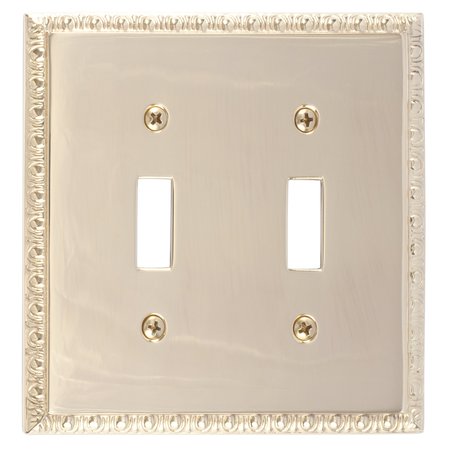 BRASS ACCENTS Egg and Dart Double Switch, Number of Gangs: 2 Polished Brass Finish M05-S7530-605