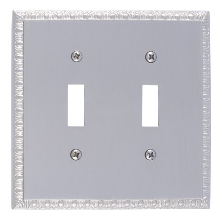 BRASS ACCENTS Egg and Dart Double Switch, Number of Gangs: 2 Satin Nickel Finish M05-S7530-619