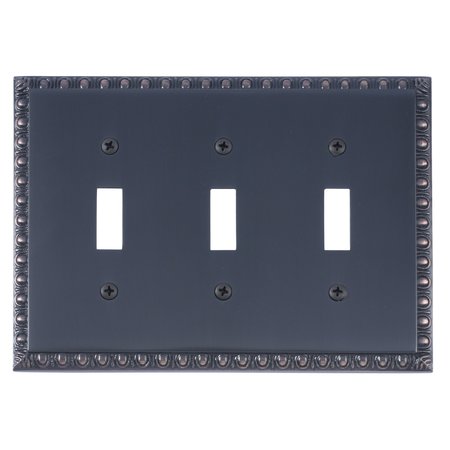 BRASS ACCENTS Egg and Dart Triple Switch, Number of Gangs: 3 Venetian Bronze Finish M05-S7550-613VB