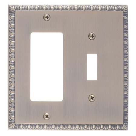 BRASS ACCENTS Egg and Dart Double - 1 Switch/1 GFCI, Number of Gangs: 2 Antique Brass Finish M05-S7571-609