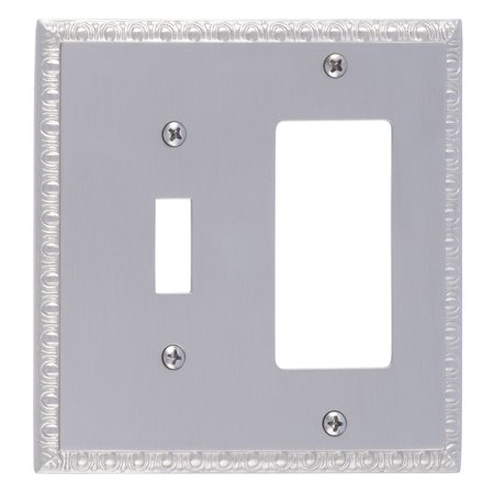 BRASS ACCENTS Egg and Dart Double - 1 Switch/1 GFCI, Number of Gangs: 2 Satin Nickel Finish M05-S7571-619