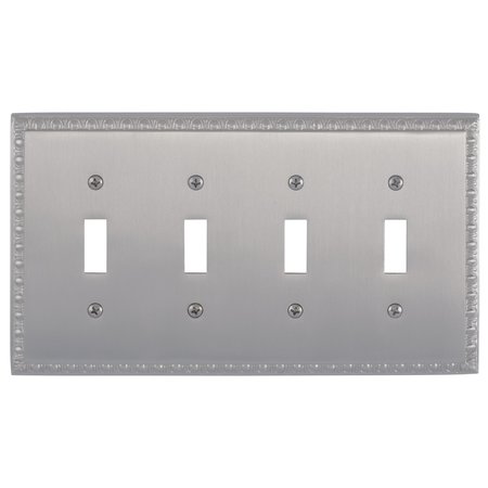 BRASS ACCENTS Egg and Dart Quad Switch, Number of Gangs: 1 Satin Nickel Finish M05-S7591-619