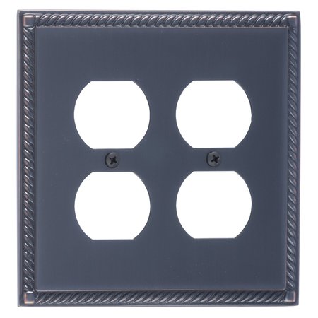 BRASS ACCENTS Georgian Double Outlet, Number of Gangs: 2 Venetian Bronze Finish M06-S8560-613VB