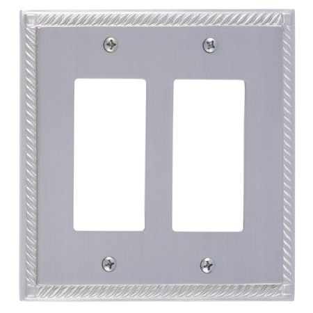BRASS ACCENTS Georgian Double GFCI, Number of Gangs: 2 Satin Nickel Finish M06-S8570-619