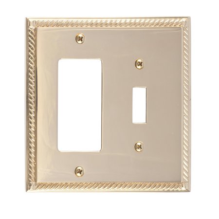 BRASS ACCENTS Georgian Double - 1 Switch/1 GFCI, Number of Gangs: 2 Polished Brass Finish M06-S8571-605