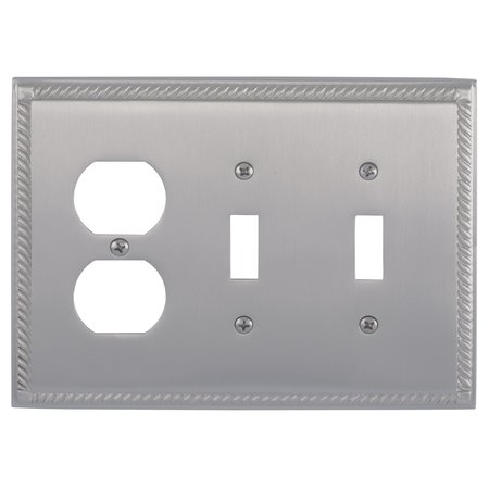 BRASS ACCENTS Georgian Triple - 2 Switch/1 Outlet, Number of Gangs: 3 Satin Nickel Finish M06-S8580-619