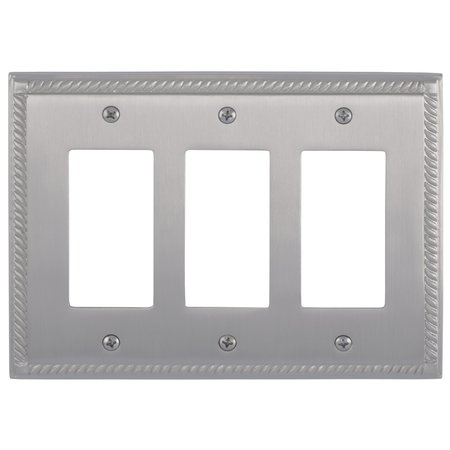 BRASS ACCENTS Georgian Triple GFCI, Number of Gangs: 3 Satin Nickel Finish M06-S8590-619