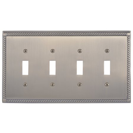 BRASS ACCENTS Georgian Quad Switch, Number of Gangs: 4 Antique Brass Finish M06-S8591-609