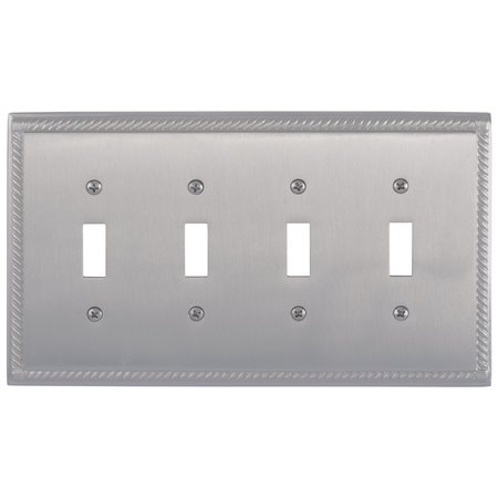 BRASS ACCENTS Georgian Quad Switch, Number of Gangs: 4 Satin Nickel Finish M06-S8591-619