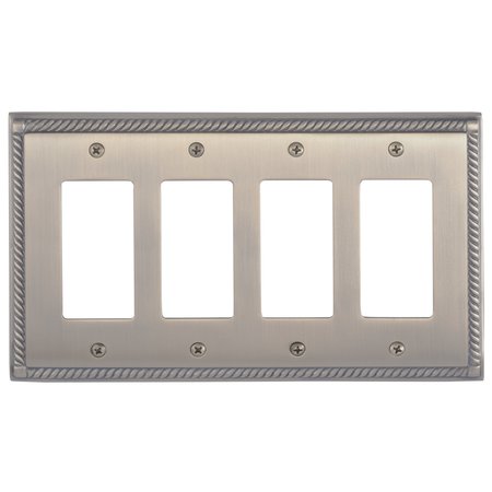 BRASS ACCENTS Georgian Quad GFCI, Number of Gangs: 4 Antique Brass Finish M06-S8592-609