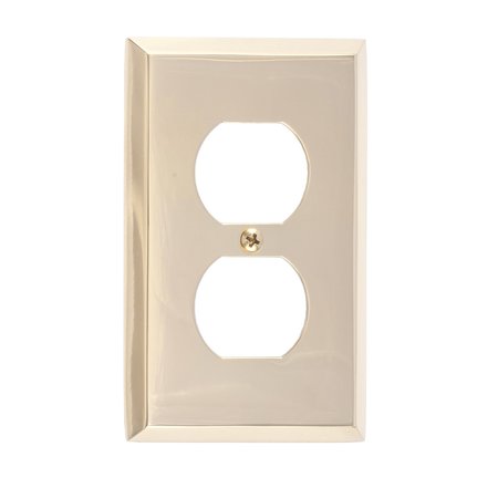 BRASS ACCENTS Quaker Single Outlet, Number of Gangs: 1 Polished Brass Finish M07-S4510-605