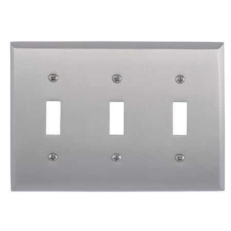 BRASS ACCENTS Quaker Triple Switch, Number of Gangs: 3 Satin Nickel Finish M07-S4550-619