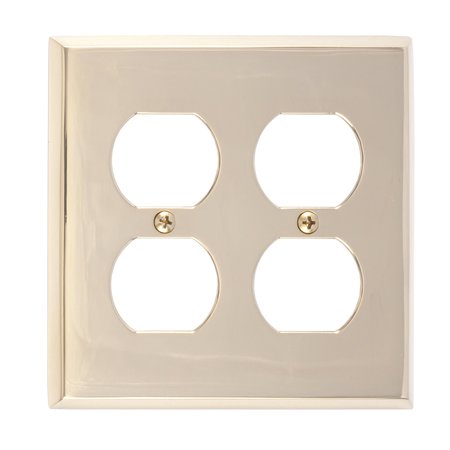 BRASS ACCENTS Quaker Double Outlet, Number of Gangs: 2 Polished Brass Finish M07-S4560-605
