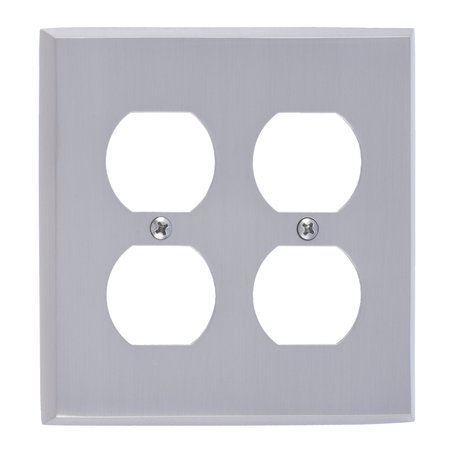 BRASS ACCENTS Quaker Double Outlet, Number of Gangs: 2 Satin Nickel Finish M07-S4560-619