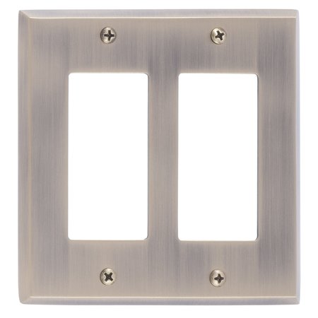 BRASS ACCENTS Quaker Double GFCI, Number of Gangs: 2 Antique Brass Finish M07-S4570-609